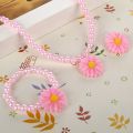 【LuxeGlow】Friendly Resin Infant Nice Baby Flower Necklace Bracelet  Finger Ring Set Kids Jewelry Set Children Accessories Handmade. 