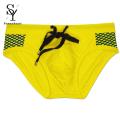 Sunnyheart Men Swim Briefs Men's Low-rise Drawstring Swim Briefs with Dot Print Stylish Swimwear for Summer Fun Swimming Briefs. 