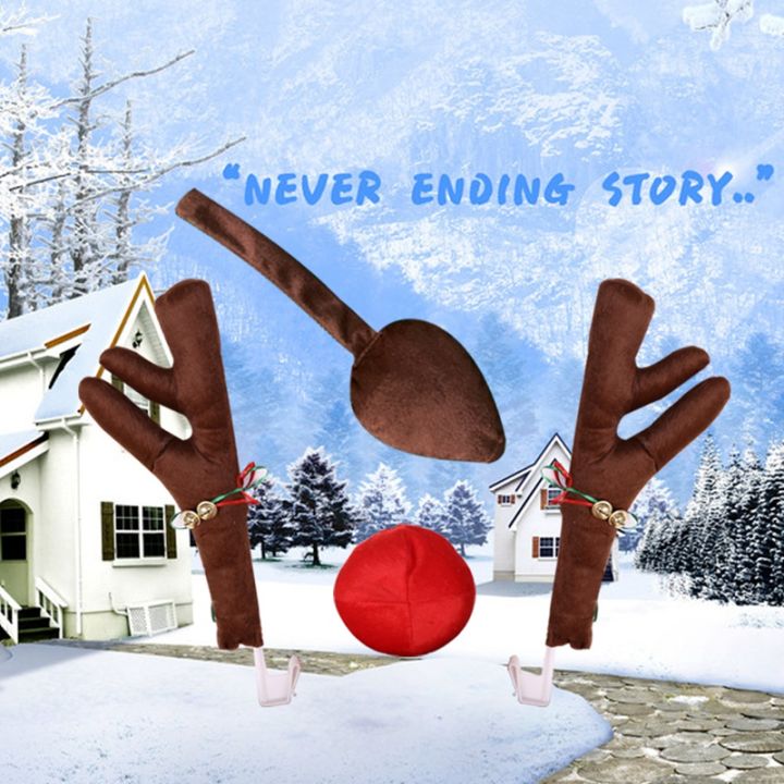 Reindeer%20Decoration%20Car%20Vehicle%20Nose%20Horn%20Costume%20Set%20Rudolph%20Christmas%20Reindeer%20Antlers%20Red%20Nose%20Ornaments%20Elk%20Antlers%20-%20Image%204