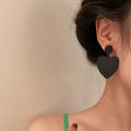 Black Flower Leaves Ear Stud Nail Round Hollow Computer Film Women Earrings Jewelry Gifts. 