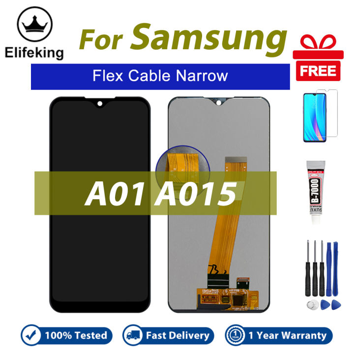LCD For Samsung Galaxy A01 A015 Black Narrow Flex Display Touch Screen Digitizer Assembly Replacement Parts