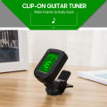 T-02 Guitar Tuner Clip-on Chromatic Digital Tuner LCD Display Mini Size Tuner for Acoustic Guitar Ukulele Violin Bass. 