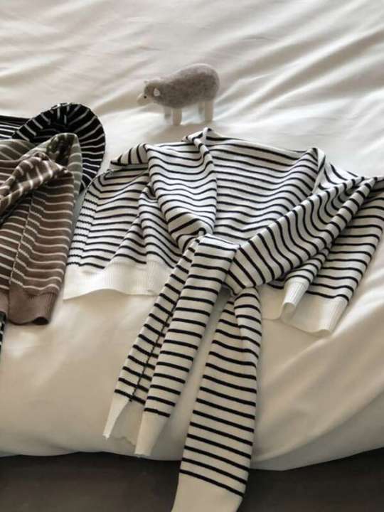 Black%20and%20white%20striped%20knitted%20shawl%20womens%20summer%20dress%20cardigan%20net%20infrared%20matching%20cloak%20air%20conditioning%20scarf%20top%20jacket%20-%20Image%202