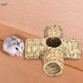 Hamster Grass Tunnel, Interactive Toy, Lightweight, Durable Hideout Rabbit Four Ports. 