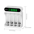 BESTON C9023L 4-Slot LCD Screen Display Fast Charging Charger for AA/AAA 1.2V Ni-MH Rechargeable Battery Supports Mixed Charge. 