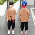 National Style Internet Celebrity Boy's Clothing Boy's Children's Han Chinese Costume 2024 Western Style Summer Clothes Summer Suit Handsome Tang Suit Clothes. 