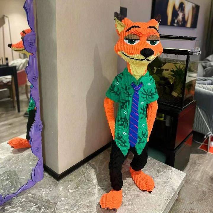 Nick%20Fox%20Bricks%20Crazy%20Zootopia%20is%20compatible%20with%20Lego%20ornaments%20living%20room%20decoration%20assembly%20three-dimensional%20puzzle%20high%20difficulty%20-%20Image%203