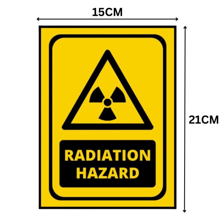 Radiation Hazard Sign Board - 15cm X 21cm