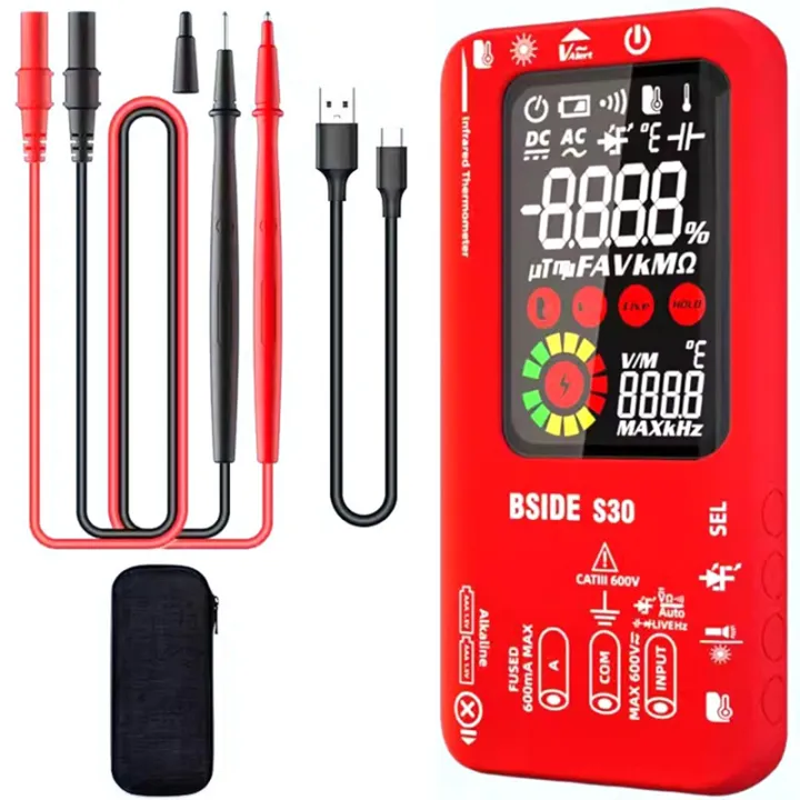 Infrared Multimeter BSIDE Digital Multimeter Infrared Temperature 15V Diode LED ...