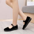 Old Beijing Cloth Shoes Women's Thin Shoes Casual Work Shoes Women's Black Hotel Work Shoes Flat Dancing Mom Shoes Non-Slip. 