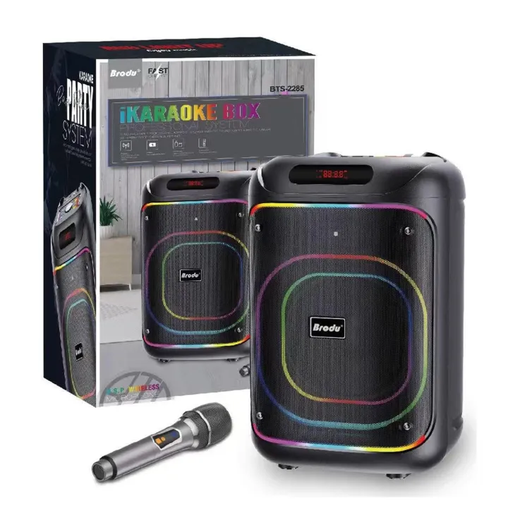 Brodu%20BTS-2285%208"%20Supper%20Bass%20Portable%20Wireless%20Bluetooth%20Speaker%20with%20Rechargable%20Wireless%20Mic%20RGB%20Light,%20FM%20Mic,%20FM,%20AUX,%20USB,%20SD%20Card,%20Karaoke%20Speaker%20with%20Mic%20Buffel%20Subwoofer%20Music%20Player%20Party%20Box%20BTS%202285%20Partybox%20-%20Image%202