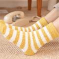 easy cleaning Winter Warm Women Soft Fluffy Stripes Bed Socks cold weather durable soft vogue beauty stretchy for plush + polyester autumn winter early spring stripes practical free size (UK 6-8) most women. 