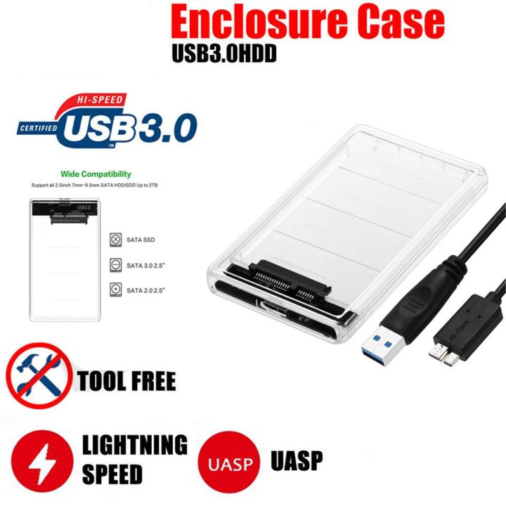 KOKKO Portable Sata3 To Usb Mobile Hard  Drive  Box With Dual Led Indicators Anti-shocks Scratches-resistant Usb3.0 Ssd Hdd Solid State Hard Drive Case