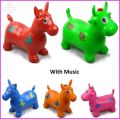 Kids Boys Girls Space Bouncing Animal Hopper Inflatable Soft Rubber Toy Bounce Game with Music (Random Color). 
