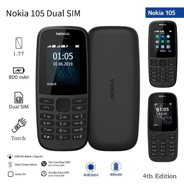 NOKIA 105 4TH EDITIONS NEW MODELS 2022 ORIGINALS