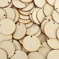 50pcs Handmade NEW Round Shape Home Decoration Laser Cut Wood Piece Hanging Pendant Wood DIY Craft Wooden Ornament. 