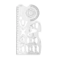 1/3pcs Multi-function Drawing Ruler Geometric Figure Ruler High School Mathematics Drawing Template Cute Ruler. 
