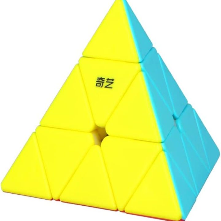QY Pyramid Speed Cube, 3x3x3 Qiming Pyramid Speed Cube Triangle Cube Puzzle Magic Cube (Stickerless)