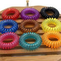 Phone Cable Elastic (Plastic Spiral), Hair Band, Hand Band- Black/Multicolor-(10/20/50/100Pcs). 