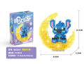 Disneys Building Block DIY Cartoon Minifingers Stitchs Hello Kittys On The Moon Nano 3D Diamond Assembled Small Particles. 