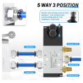 1/4Inch NPT 5 Way 3 Position Air Hand Lever Operated Valve Pneumatic Solenoid Valve Manual Control Push-Pull 4H230C-08. 