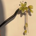 Cute Flower Wooden Hair Stick Chinese Style Hair Sticks for Buns Hanfu Hairpin Hanfu Headwear Tassel For Girl. 