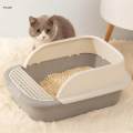 Cat Easy to Clean Anti Splashing Kitty Litter Pan with Cat Sandbox Pet Litter Tray. 