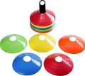 Training Marker - 20 Pieces - Practise Flat Cones Cone Plastic Cone Colour Color Colours Football Volleyball Athletic Cricket Yellow Green Blue Orange Red Sanabil Sanaabil. 