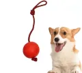 Dog Training Ball on Rope Solid Rubber Rope Ball Tug Ball Toy for Medium and Small Dog  Tough Rope Toys  Non-Toxic and Durable Dog Toys. 