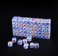 25pcs/lot Standard Plastic 10mm/12mm/14mm Game White Decider Dice Die Rpg Toy Bauble B2c Shop Red And Blue Dots Dice Gyh. 