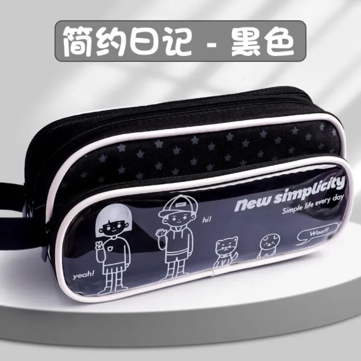 Zipper%20Pencil%20Pouch%20Girl's%20Pencil%20Case%20Three-layer%20Pencil%20Bag%20Transparent%20Pencil%20Case%20Large%20Capacity%20Pencil%20Pouch%20-%20Image%207