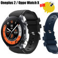 3in1 for Oneplus watch 2 / OPPO Watch X Strap Women men Band Silicone Replacement Bracelet Sports Belt Screen Protector Film. 