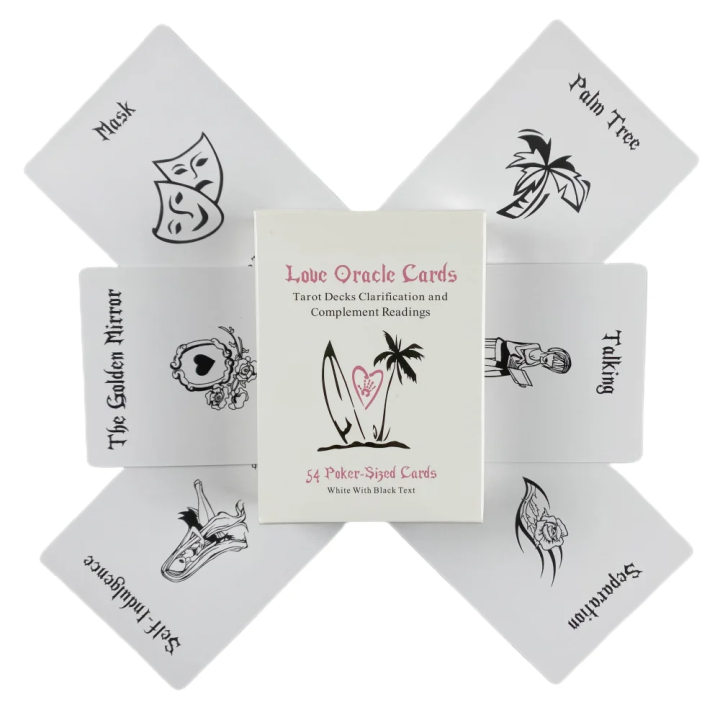 【New Arrivals】【New Arrivals】9*6.5cm White Island Time Love Oracle Cards Tarot Divination Deck 54 Pcs Cards