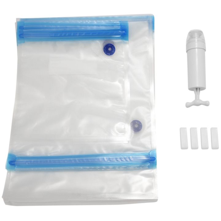 Sous Vide Bags 20Pack Reusable Electric Vacuum Food Storage Save Sealer Cooker with 1 Hand Pump,3 Size Sealed Bag,4 Clip