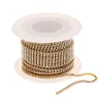 1Roll 10M 2.0mm Glitter Crystal Rhinestone Chain Sew-On Glue-On For Clothes DIY Garment Accessories Trim Cup Chain. 