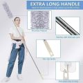 Microfiber Feather Duster with Mop Hanger - Extendable and Bendable with Long Extension Pole, Washable for Ceiling Cleaner with Long Handle. 