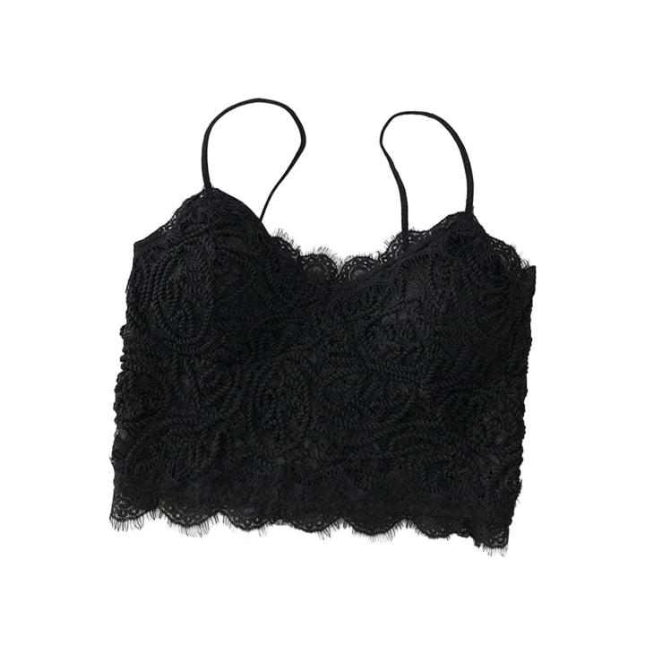 Zentora Women Lace Crop Top Lace Sleeveless Crop Top with Padded Bra for Women V-neck Camisole Tank Top Women Tube Top