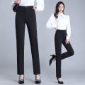 Work Pants Female Office Worker Formal Wear Professional Work Pants Straight High Waist Slim Fit Slimming Draped Suit Pants Female. 