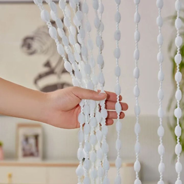 Door Curtain Beaded String Curtain Room Divider Tassel *2M Beaded Door Curtain Solid Color Tassel Window Curtain Home Decor