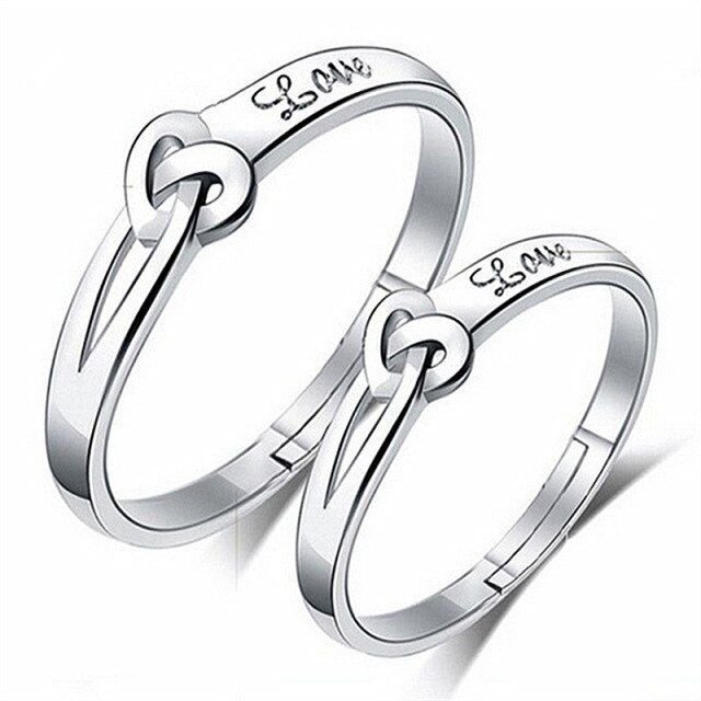 Firewings Silver Color Couple Rings Wedding Ring Set Women and Men