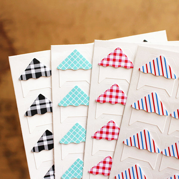 24%20Pcs/Lot%20DIY%20Retro%20Plaid%20Stripes%20Corner%20Paper%20Stickers%20For%20Photo%20Album%20Fitting%20Handwork%20Frame%20Albums%20Decoration%20Scrapbooking%20-%20Image%202