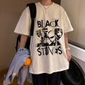 Nana Osaki T-shirts anime black stones print streetwear men women White fashion oversized T shirt pure cotton Harajuku tees tops. 