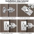 【ZIME】1x1/2/4Set Hinge Repair Plate for Cabinet Furniture Stainless Steel Hinges Mounting Plate Cupboard Door Fixing Hardware. 
