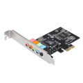 PCI-E Express Expansion Card 5.1 Sound 5 Port Sound Card Stereo Surround Sound Card for Desktop Black. 