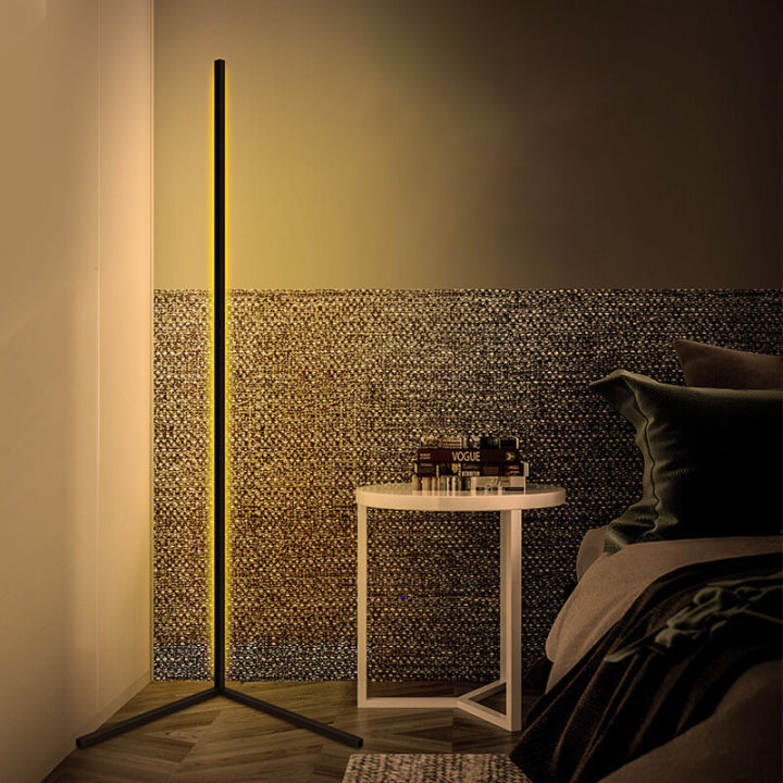 LED corner floor lamp warm white with black without flicker