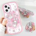 DubaiNi For Realme C35 Realme Narzo 50A Prime (With Free Holder) Fashion Soft Wavy Phone Case My Melody Cinnamoroll Cartoon Shockproof Cellphone Casing Full Cover Camera Protection. 