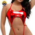 Oasis Women Monokini with Belly Cutout Design Stylish Halter Monokini Swimsuit with Glossy Finish Backless Design One-piece Bikini for Beach Babes Glossy Surface Monokini. 