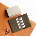 Personalize Name Business Card Holder Genuine Leather Men ID Credit Card Wallet Custom Company Logo DIY Gift Women Cardholder. 