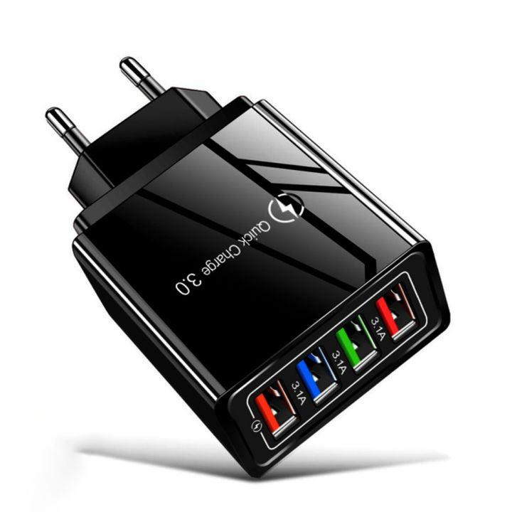 4-Port USB Wall Plug Power Adapter Wall Charger For iPhone 12