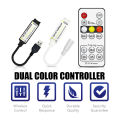 16 key Dual Color LED Dimmer for CCT 5050 Strip RF wireless remote control USB/DC 3-pin connector 5v/12v/24v controller. 